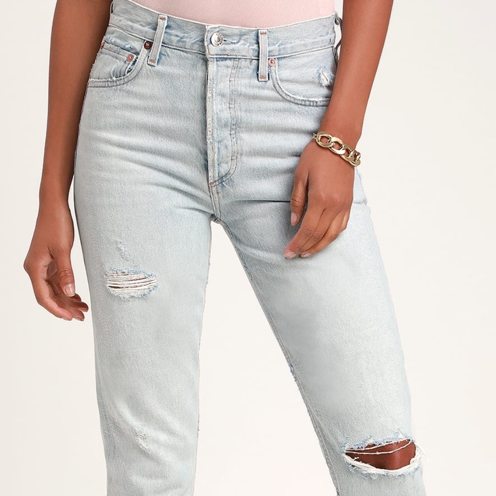AGOLDE Jamie high Rise classic distressed - light wash